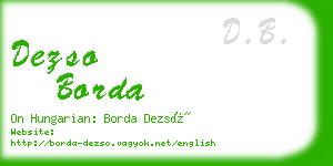 dezso borda business card